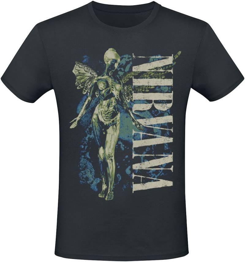 Nirvana Vertical Logo T-Shirt schwarz in XL von Nirvana