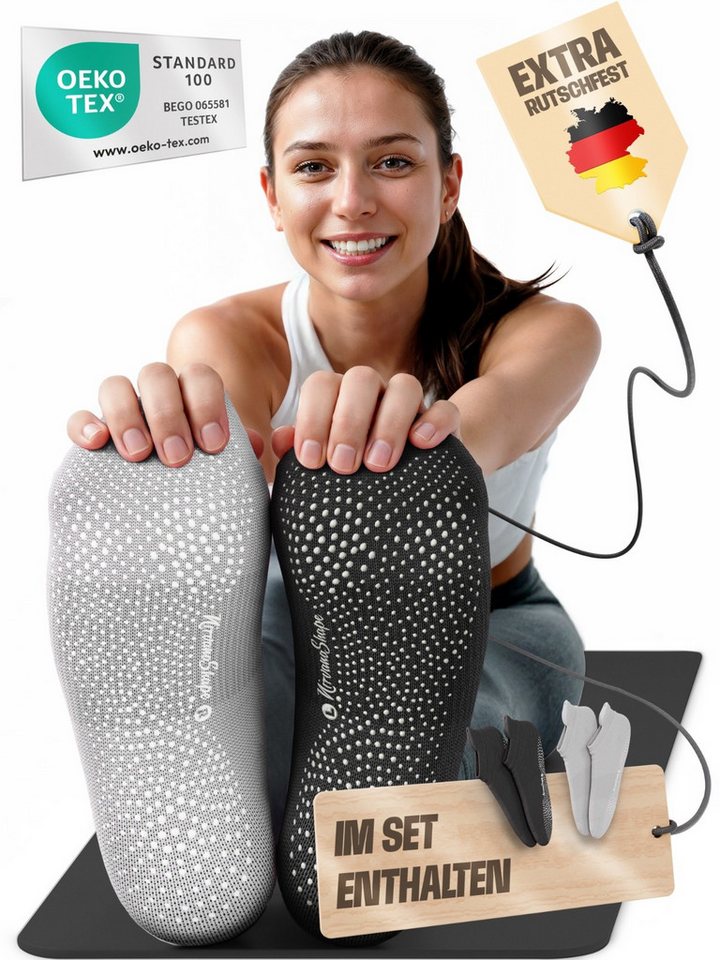 NirvanaShape Sportsocken NirvanaShape Yogasocken Damen 36-44 – Rutschfeste Pilates Socken (2-Paar) von NirvanaShape
