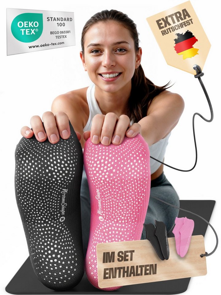 NirvanaShape Sportsocken NirvanaShape Yogasocken Damen 36-44 – Rutschfeste Pilates Socken (2-Paar) von NirvanaShape