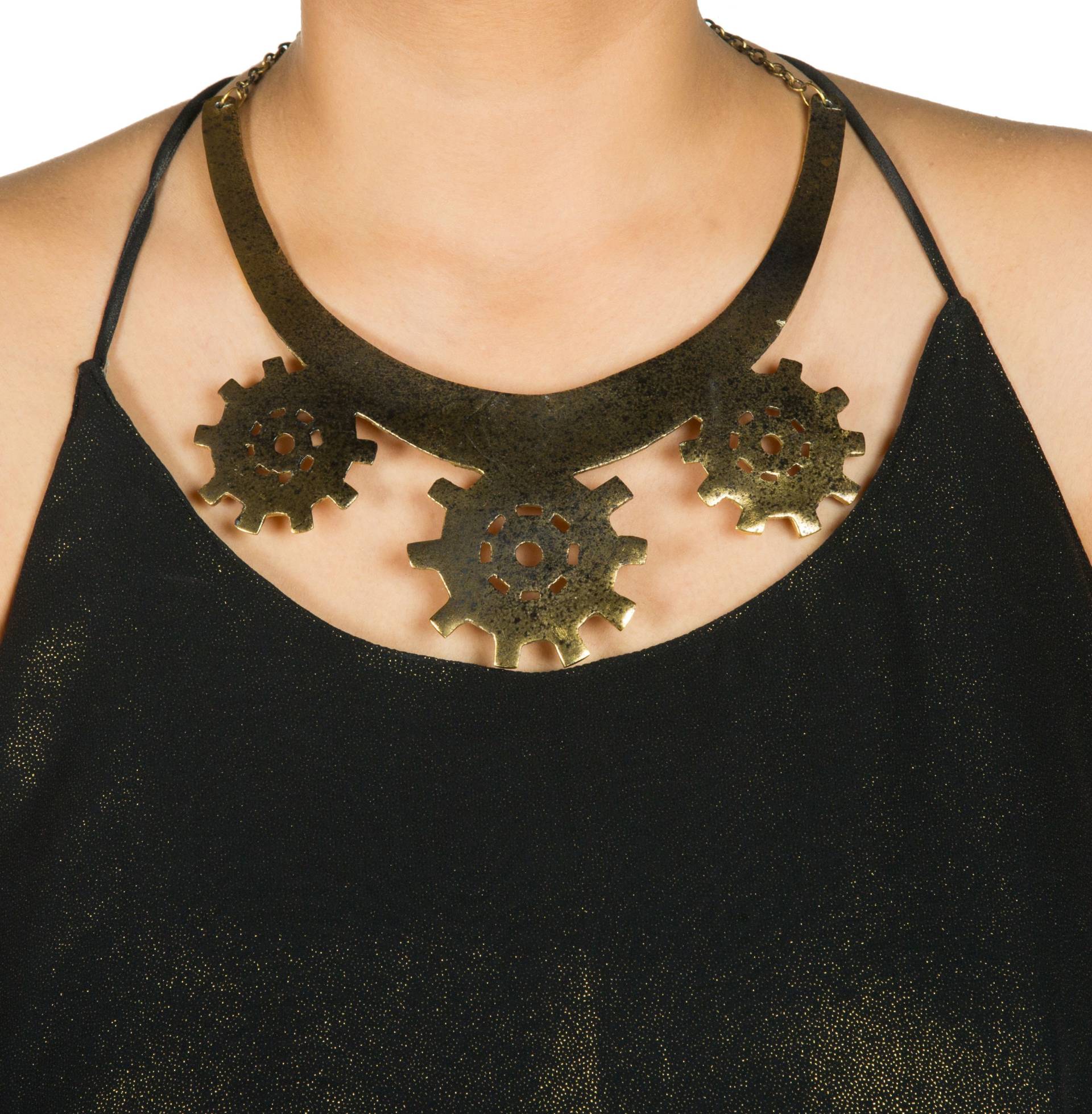 Freches Chic - Zahnrad Halsschmuck von Nirwaana