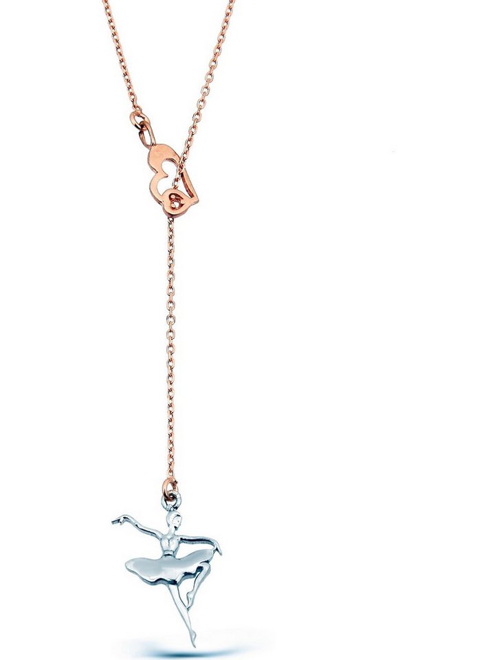 Nisan Kette und Anhänger Set, 925 Silber Damen Halskette mit tanzender Ballerina – filigranes Design von Nisan