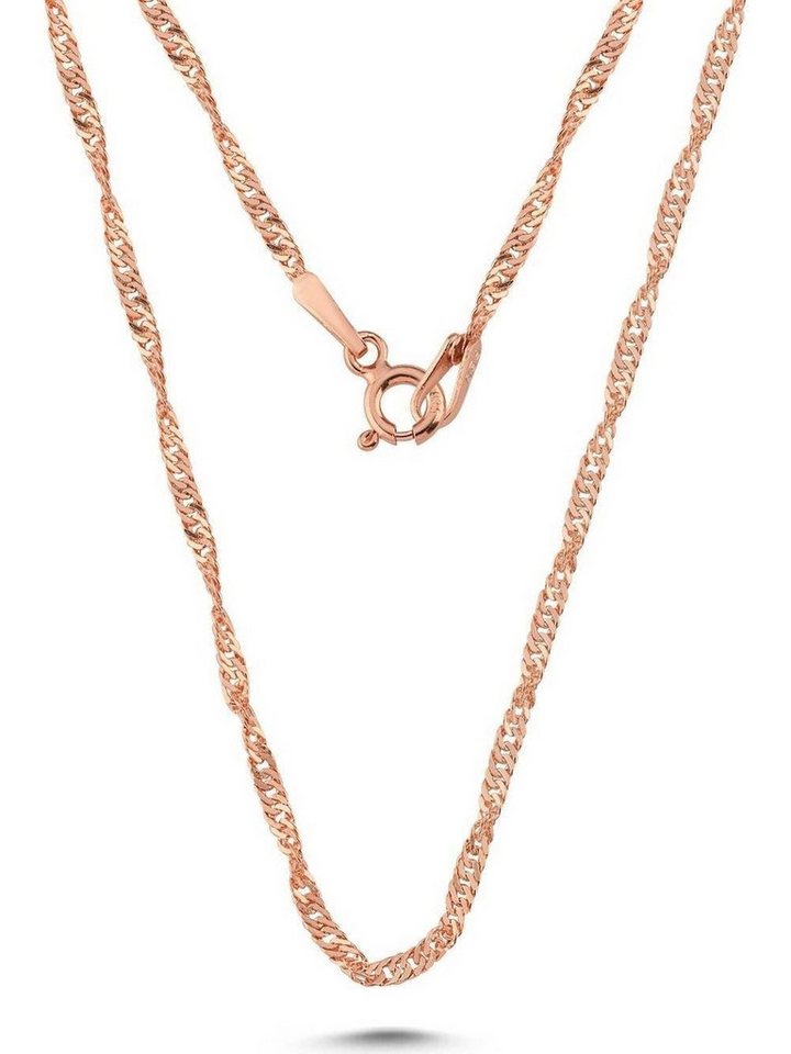 Nisan Kette und Anhänger Set, 925 Sterling Silber Singapur Halskette – 45 cm (Roséfarben) von Nisan