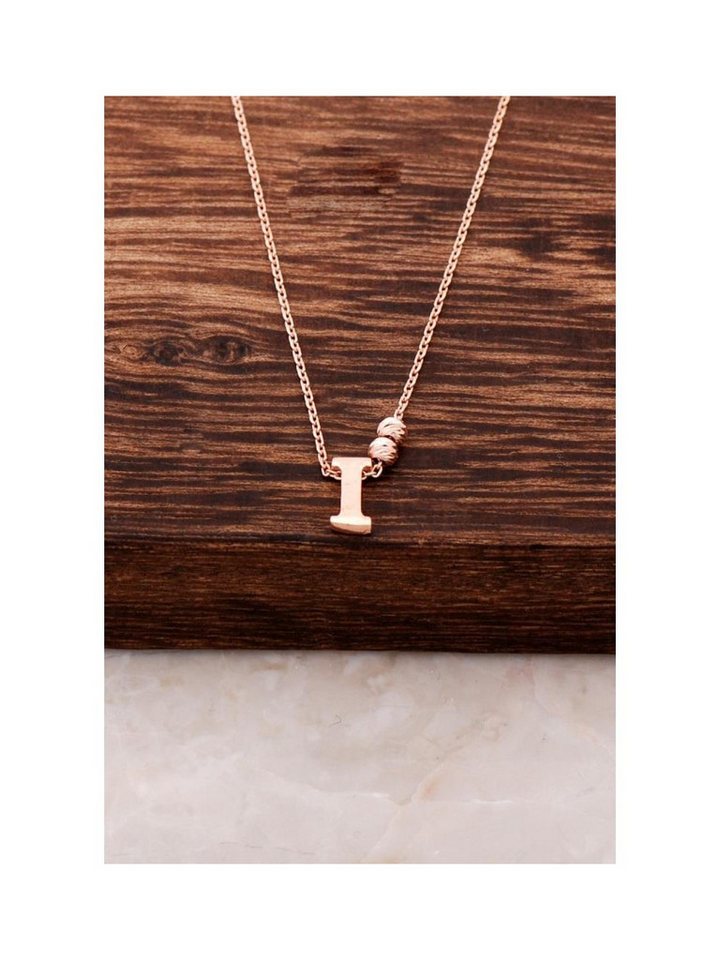 Nisan Kette und Anhänger Set, Personalisierte Halskette mit Buchstabenanhänger „I“, 925 Silber von Nisan