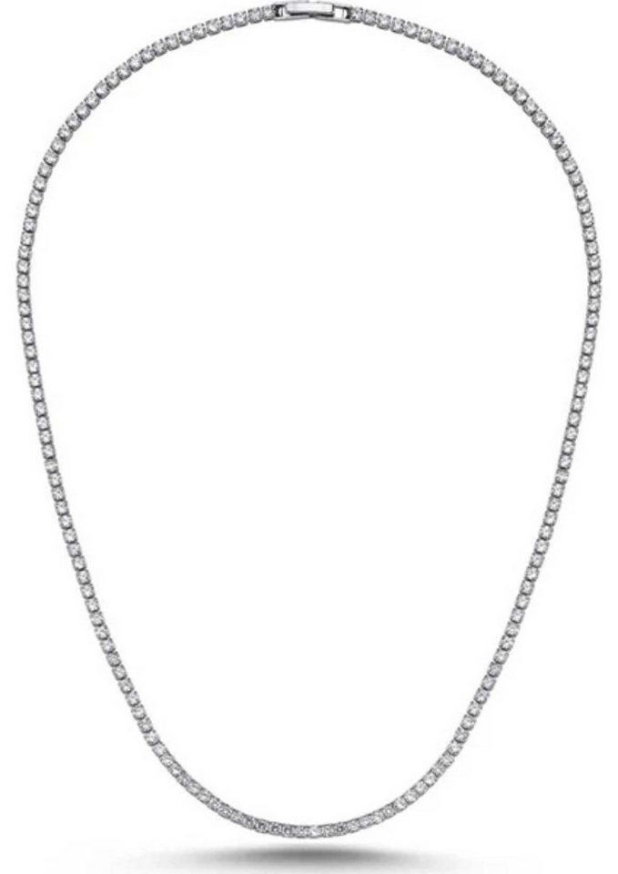Nisan Kette und Anhänger Set, Damen Tennis-Halskette mit Zirkonia – 2,5 mm Silberoptik von Nisan