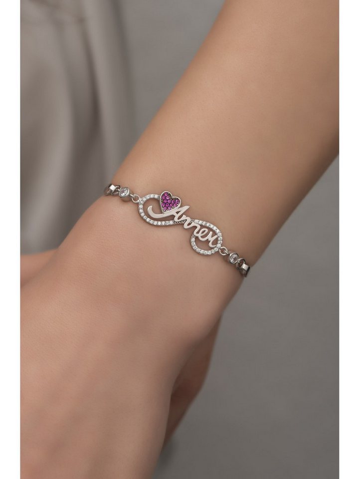 Nisan Ketten und Armband Set, 925 Sterling Silber Damen Armband – „Anne“-Infinity Design mit Herz von Nisan