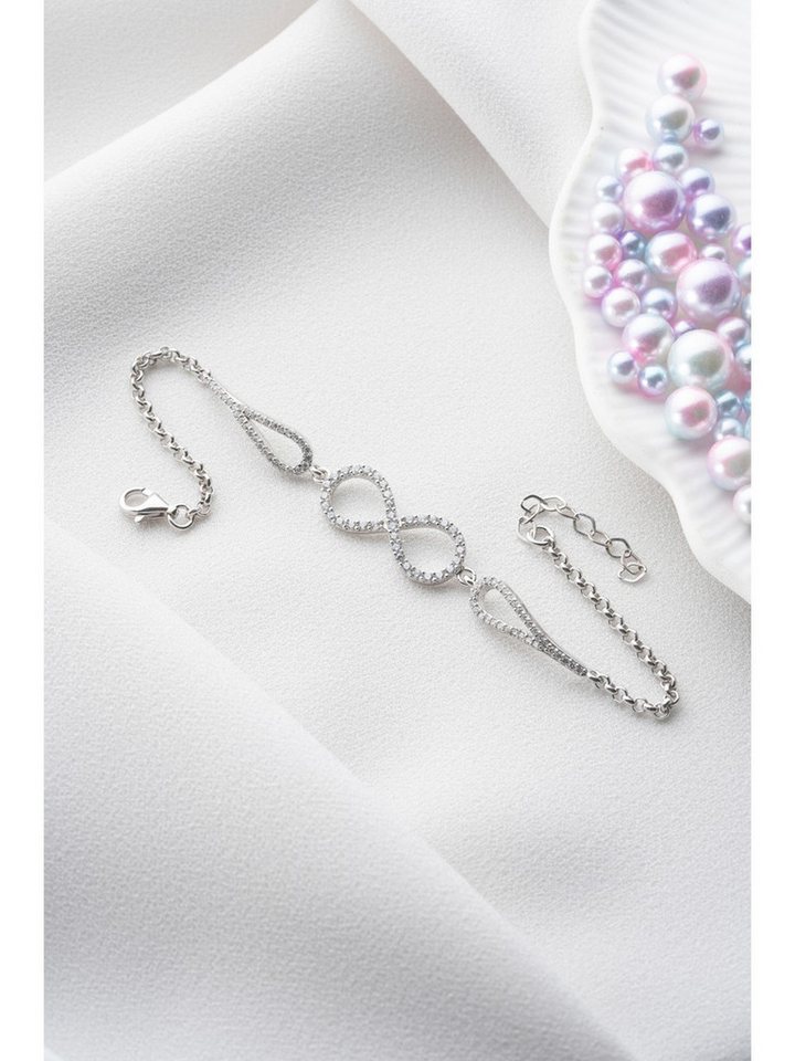 Nisan Ketten und Armband Set, 925 Sterling Silber Damen Armband – Infinity Design mit Zirkonia von Nisan