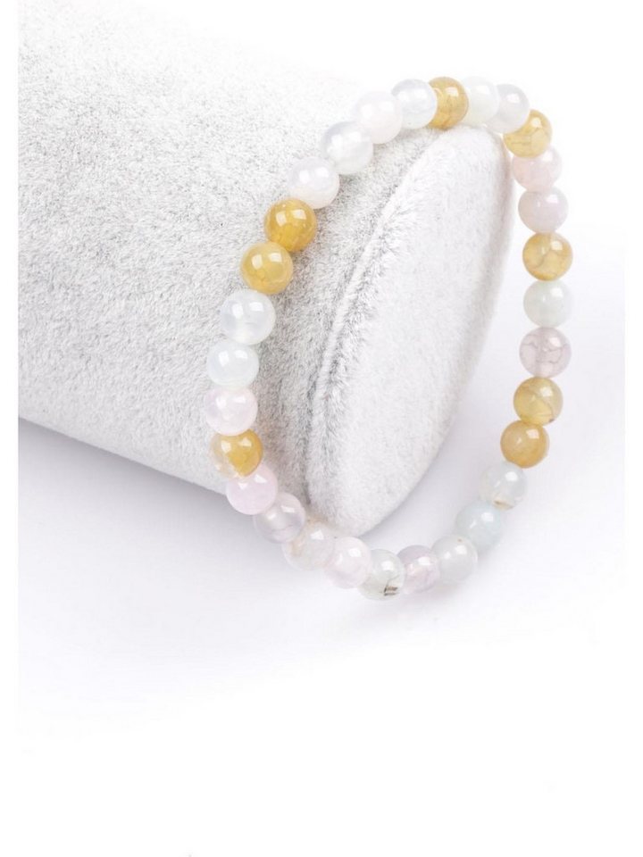 Nisan Ketten und Armband Set, Akik Naturstein Armband – 6 mm Kugel-Schliff – Elastisch von Nisan