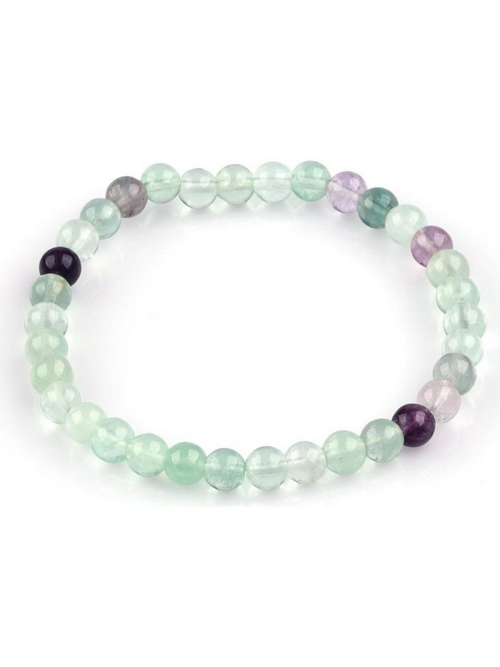 Nisan Ketten und Armband Set, Fluorit Armband – Naturstein, 6 mm Kugel-Schliff, elastisch, Unisex von Nisan