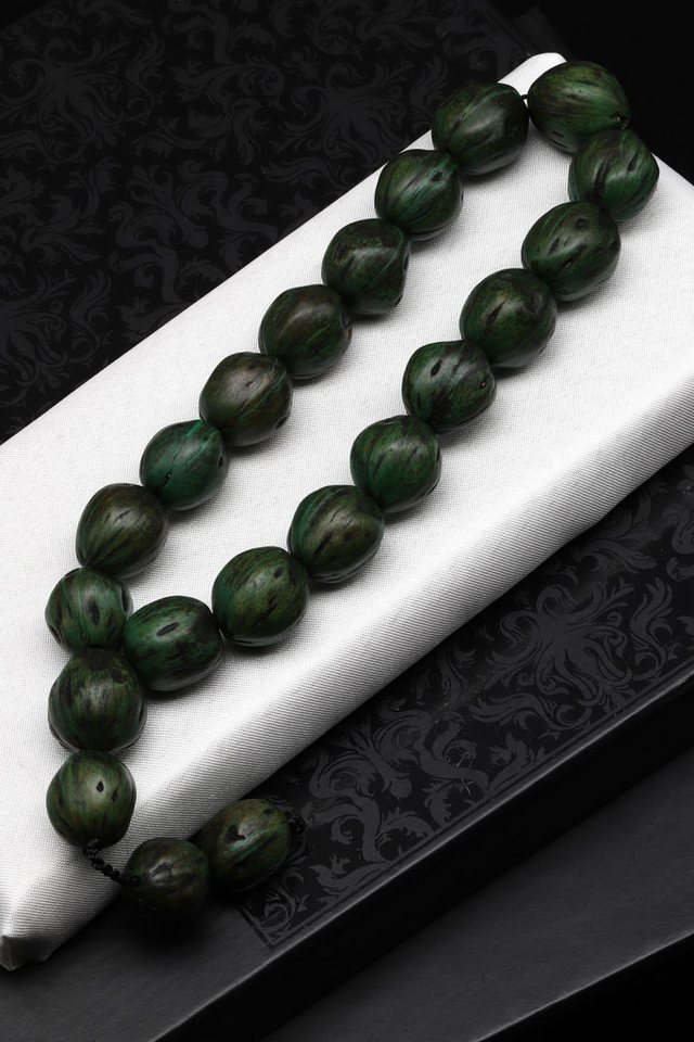 Nisan Ketten und Armband Set, Grüne Andiz-Holz Gebetskette – 17 Perlen, ca. 22 cm Länge von Nisan