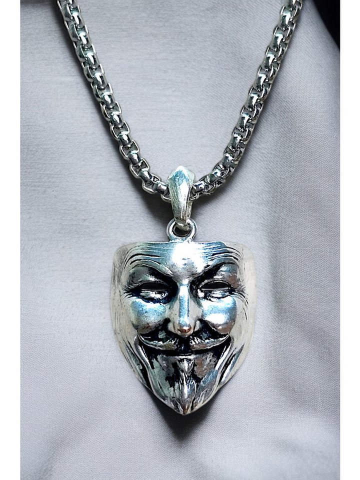 Nisan Ketten und Armband Set, Halskette mit Vendetta Maske Anhänger – Silber plattiertes Bronze von Nisan