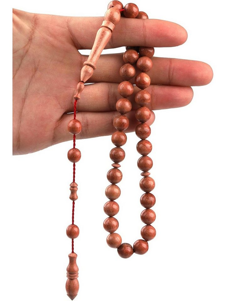 Nisan Ketten und Armband Set, Harnupholz Tasbih von Meisterhand gefertigte Gebetskette mit 33 Perlen von Nisan