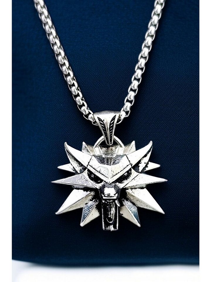 Nisan Ketten und Armband Set, Herren Halskette aus Edelstahl – Anhänger Wolfskopf Witcher Style von Nisan
