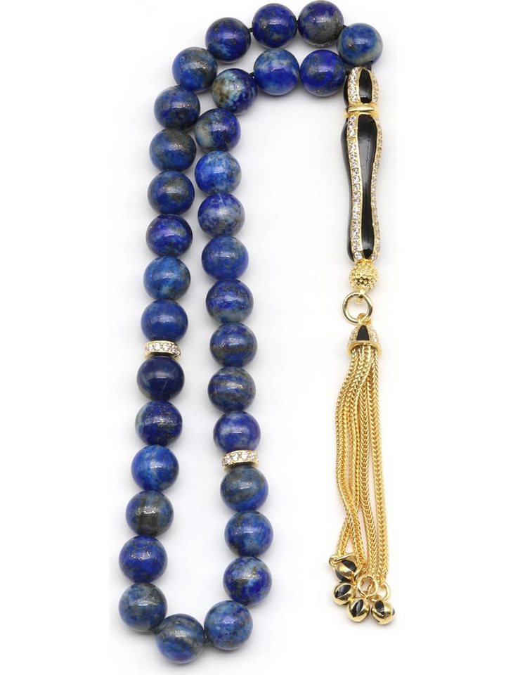 Nisan Ketten und Armband Set, Lapis Lazuli Edelstein Tesbih Gebetskette – 925er Silber, Rundschliff von Nisan