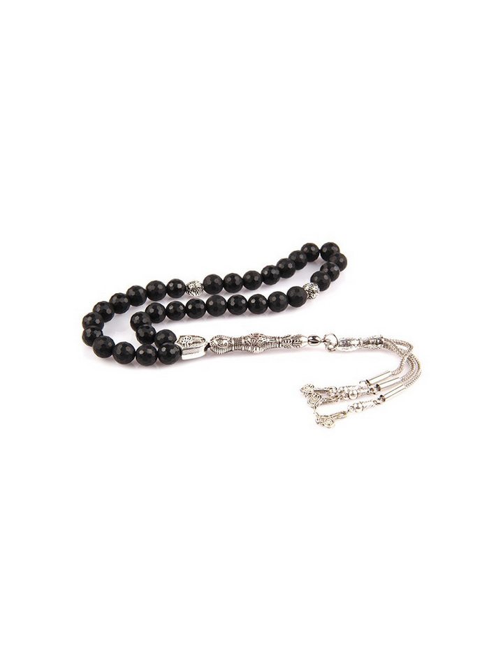 Nisan Ketten und Armband Set, Matte Onyx Naturstein Tasbih – 33 Perlen Gebetskette, Facettenschliff von Nisan