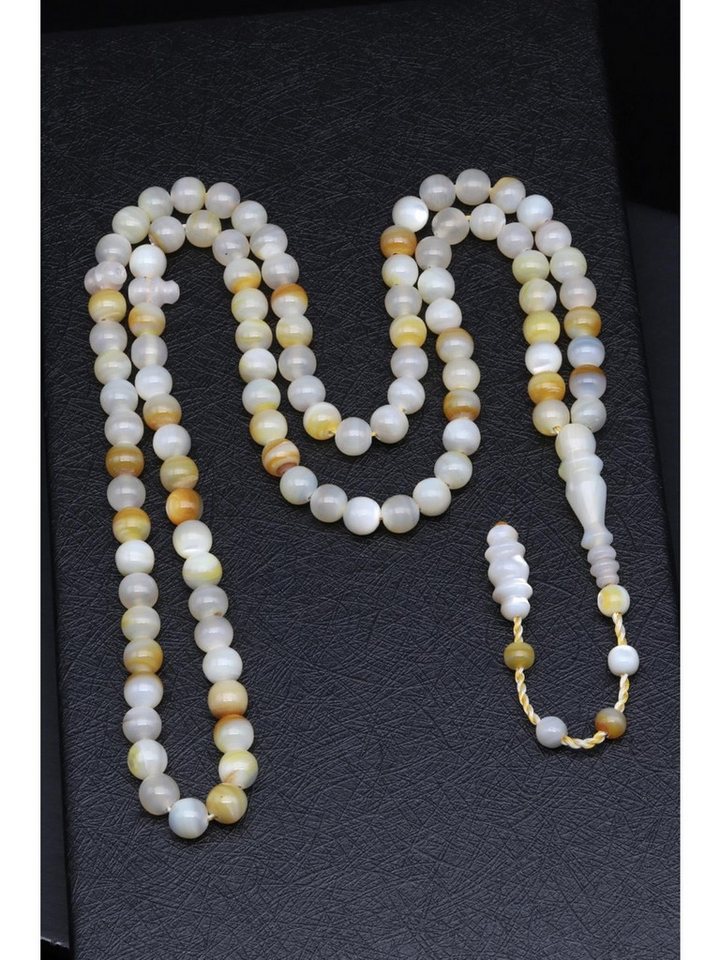 Nisan Ketten und Armband Set, Ozean-Perlmutt Gebetskette, 7 mm Rundschliff, mit sanftem Schimmer von Nisan