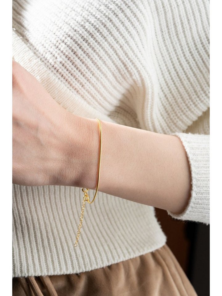 Nisan Ketten und Armband Set, Silber Damenarmband – Vergoldet, Italienisches Design, Minimalistisch von Nisan