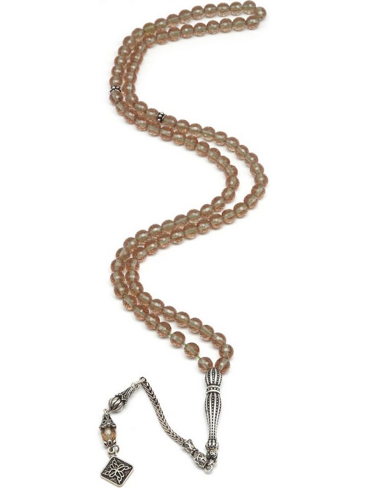 Nisan Ketten und Armband Set, Zultanit Naturstein Gebetskette, Facettierte Kugelform Silberquaste von Nisan