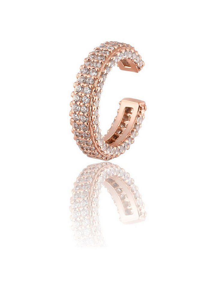 Nisan Ohrring-Set, 925 Silber Ear Cuff – 14K vergoldet, Zirkonia besetzt, Einzelstück von Nisan