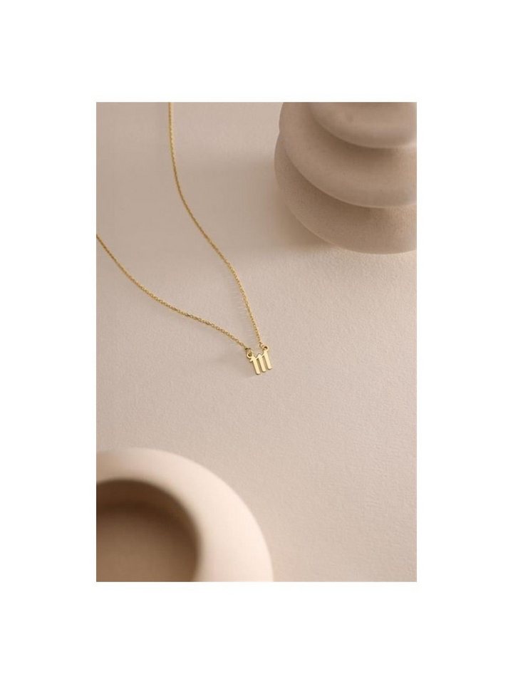 Nisan Ohrring-Set, 925 Silber Halskette mit Goldplattierung – Engelszahl 111 Anhänger von Nisan
