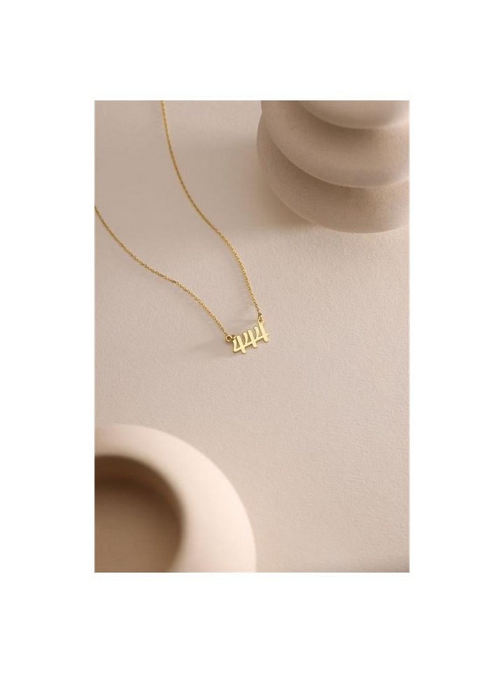 Nisan Ohrring-Set, 925 Silber Halskette mit Goldplattierung – Engelszahl 444 Anhänger von Nisan