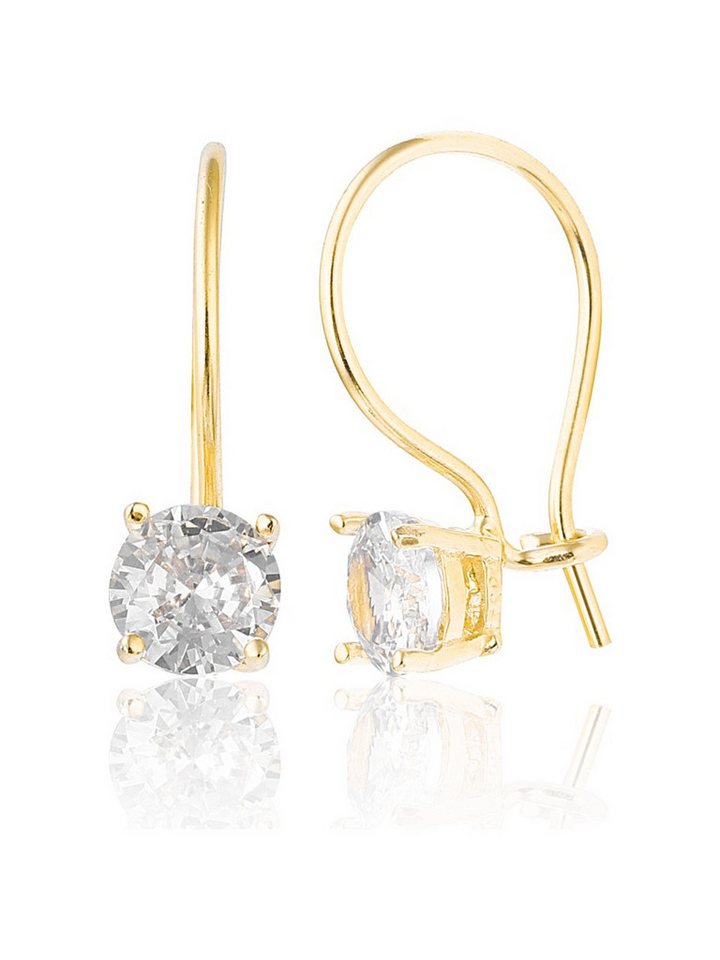 Nisan Ohrring-Set, 925 Silber Ohrhänger mit Zirkonia – Solitär Ohrringe, 6 mm Stein von Nisan