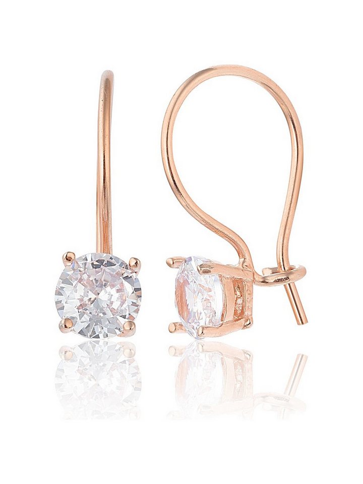 Nisan Ohrring-Set, 925 Silber Ohrhänger mit Zirkonia – Solitär Ohrringe, 6 mm Stein von Nisan