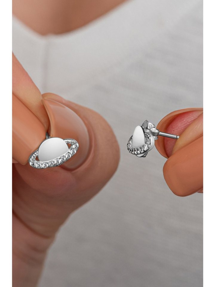 Nisan Ohrring-Set, 925 Silber Ohrstecker – Damen Planet Design mit Zirkonia, Rhodiniert von Nisan
