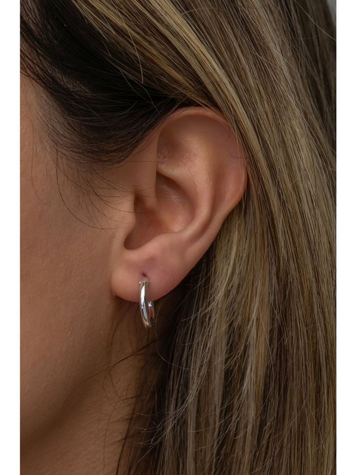 Nisan Ohrring-Set, 925 Sterling Silber Creolen – Rhodiniert, 12 mm Mini Hoop Ohrringe von Nisan