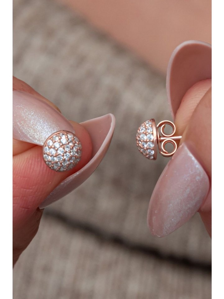 Nisan Ohrring-Set, 925 Sterling Silber Damen Ohrstecker – Runde Ohrringe mit Zirkonia von Nisan