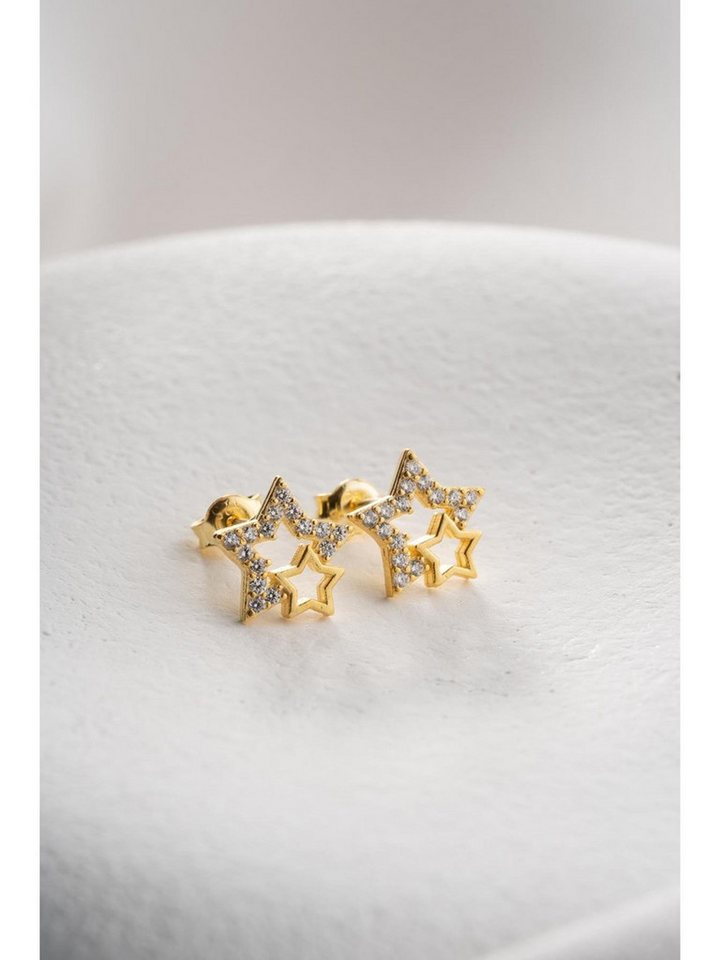 Nisan Ohrring-Set, 925 Sterling Silber Damen Ohrstecker – Vergoldet mit Zirkonia von Nisan