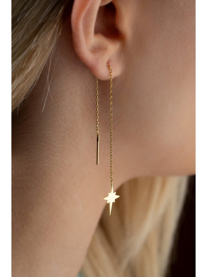 Nisan Ohrring-Set, 925 Sterling Silber Durchzieher-Ohrringe, Nordstern Anhänger von Nisan