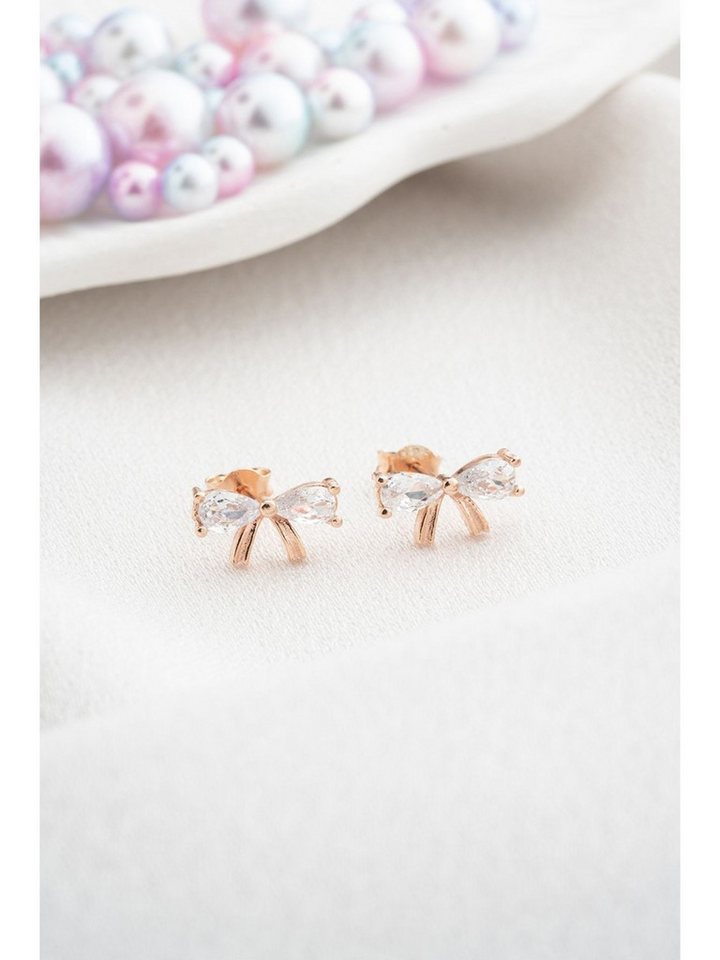 Nisan Ohrring-Set, 925 Sterling Silber Ohrringe – Schleifen Design mit weißen Zirkonia von Nisan