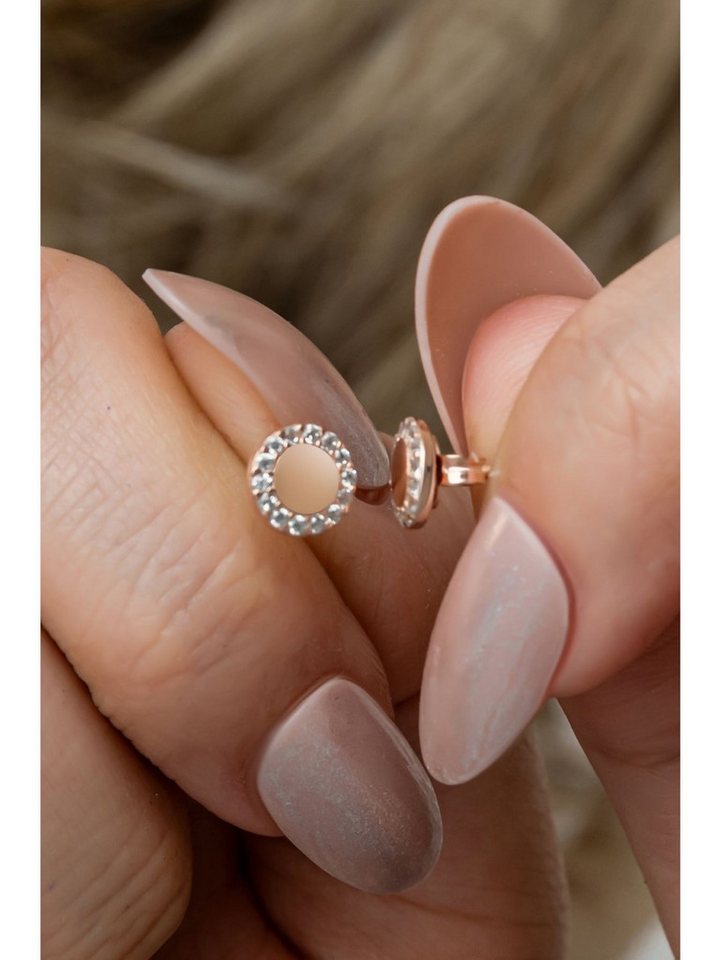 Nisan Ohrring-Set, 925 Sterling Silber Ohrstecker – Damen Kreis Design mit Zirkonia von Nisan