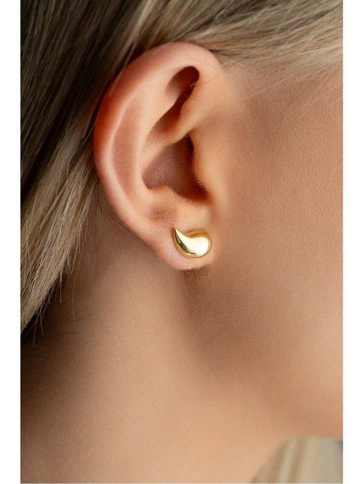 Nisan Ohrring-Set, 925 Sterling Silber Ohrstecker – Goldplattierte Tropfenform von Nisan