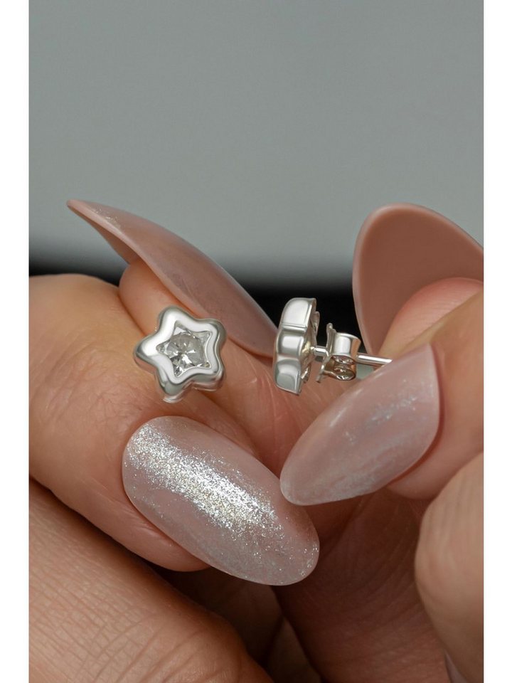 Nisan Ohrring-Set, 925er Silber Damen Ohrringe – Stern Ohrstecker mit weißem Zirkonia von Nisan