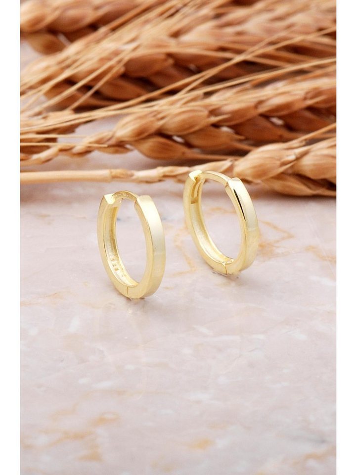 Nisan Ohrring-Set, Silber Creolen – Vergoldete Damen Ohrringe, klassischer Hoop Schmuck von Nisan