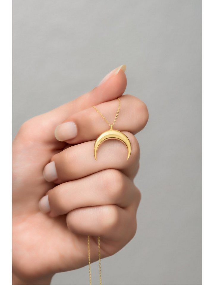 Nisan Ohrring-Set, Silber Halskette Goldplattiertem Halbmond-Anhänger – Eleganter Schmuck von Nisan