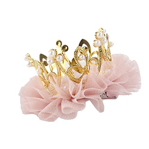 Nishine Baby-Krone Haarnadeln Prinzessin Mädchen Krone Tiara Haarspangen Tüllnetz Tiaras für Kinder Geschenk (Gold) von Nishine