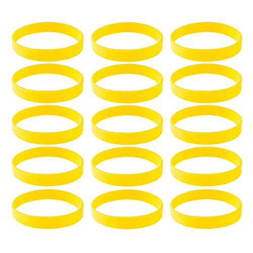 Nishiyuenyi 15 Stück Armband Sportarmband Armschmuck Freizeitarmband Und Faltbar Aus Umweltfreundlichem Gummi für Alle Altersgruppen Als Modisches, Gelb von Nishiyuenyi