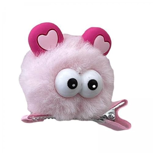 Nishiyuenyi 2 X Haarspange mit Großen Augen, Süße Plüsch Haarnadeln, Damen Und Mädchen, Seitliche Spange, Entenschnabelclips, Ponyclip für Lockiges Haar, Dickes H von Nishiyuenyi