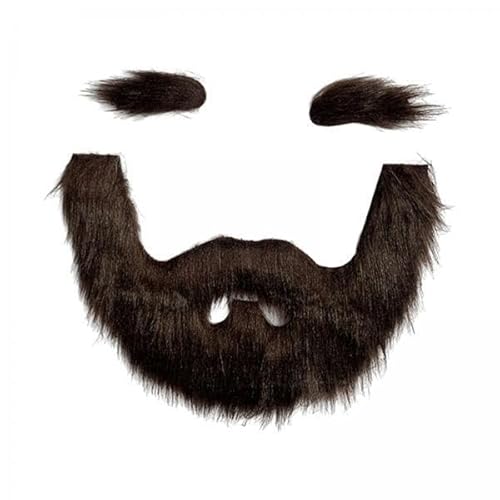 Nishiyuenyi 2x Falscher Bart Und Augenbrauen Set, Falsche Gesichtsbehaarung Kostüm Zubehör Dekoration für Erwachsene Gefälschter Schnurrbart Falscher Bart für Fes von Nishiyuenyi