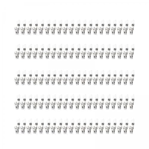 Nishiyuenyi 3x100x Metall ID Clips, Transparente ID Clips, Doppelloch, Namensschild Clip mit Transparentem PVC Band, für Ausweise, Ausweishalter, Krankenschwester von Nishiyuenyi