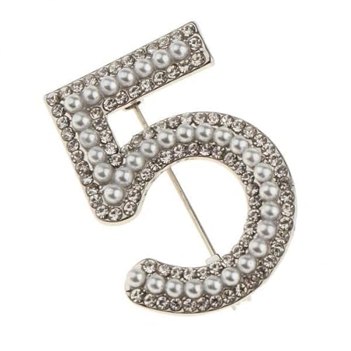 Nishiyuenyi 4 X Mode Frauen Nummer 5 Brosche Pin Schmuck Silber von Nishiyuenyi
