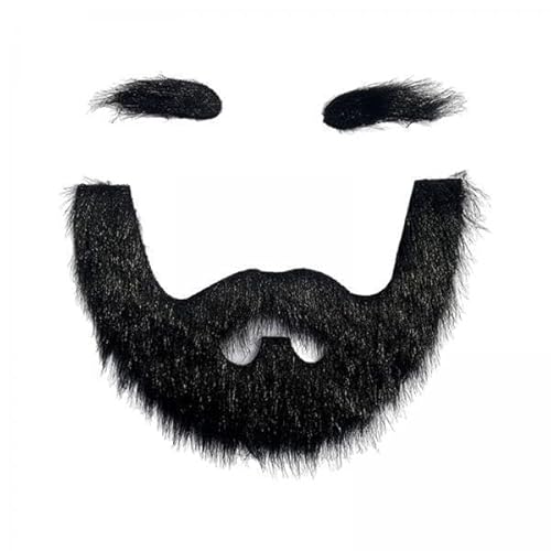 Nishiyuenyi 4x Falscher Bart Und Augenbrauen Set, Falsche Gesichtsbehaarung Kostüm Zubehör Dekoration für Erwachsene Gefälschter Schnurrbart Falscher Bart für Fes von Nishiyuenyi