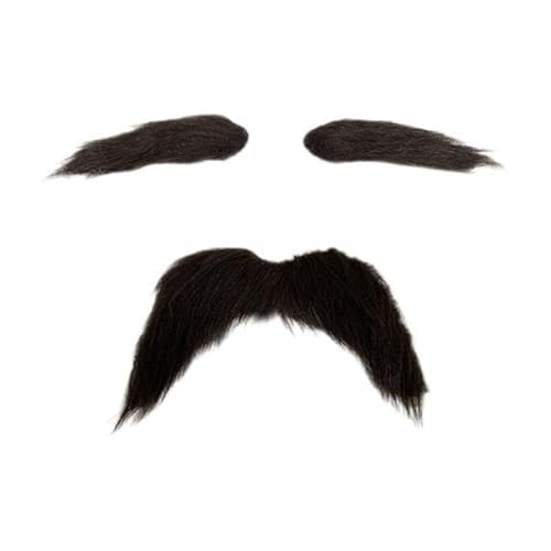 Nishiyuenyi 5x2 Stücke Schnurrbart Und Augenbrauen Dekor Falsche Gesichtsbehaarung für Party Requisiten Männer von Nishiyuenyi
