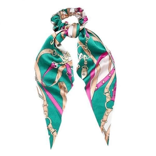 Nishiyuenyi 6xSeide Elastische Haarbänder Pferdeschwanzhalter Haargummi Krawatten Accessoire Schwärzlich Grün von Nishiyuenyi