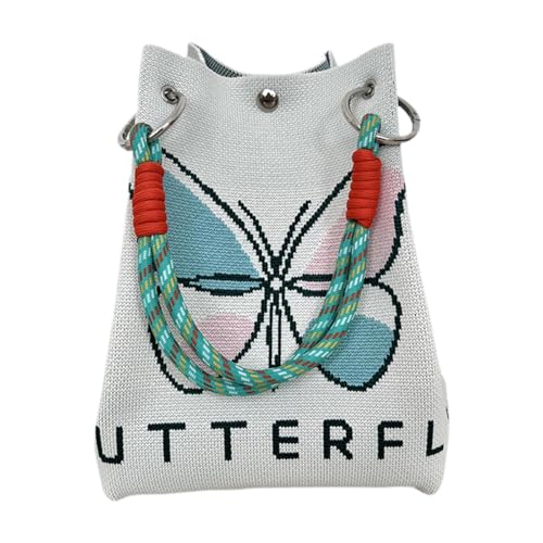 Nishiyuenyi Damen Schultertasche Aus Strick für Den Strand Und Einkäufe, Beige von Nishiyuenyi