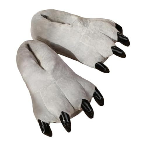 Nishiyuenyi Hausschuhe für Damen Warme Pantoffeln Plüschslipper Winterschuhe mit Lustiger Katzenpfoten Optik Und Rutschfester Sohle für Zuhause Im Winter, B von Nishiyuenyi