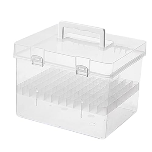 Nishiyuenyi Marker Aufbewahrungsbox Transparenter Marker Tragekoffer mit Herausnehmbaren Slots Platzsparend Robustes PP Zur Aufbewahrung für Zeichnen Büro Reisen, 120 Steckplätze von Nishiyuenyi