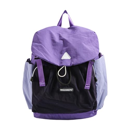 Nishiyuenyi Rucksack Im Modischen Farbblock Stil Als Sportrucksack Und Reisetasche Geräumiger Studentenrucksack mit Großer Öffnung für Arbeit Geschäft Und Wander, Lila von Nishiyuenyi